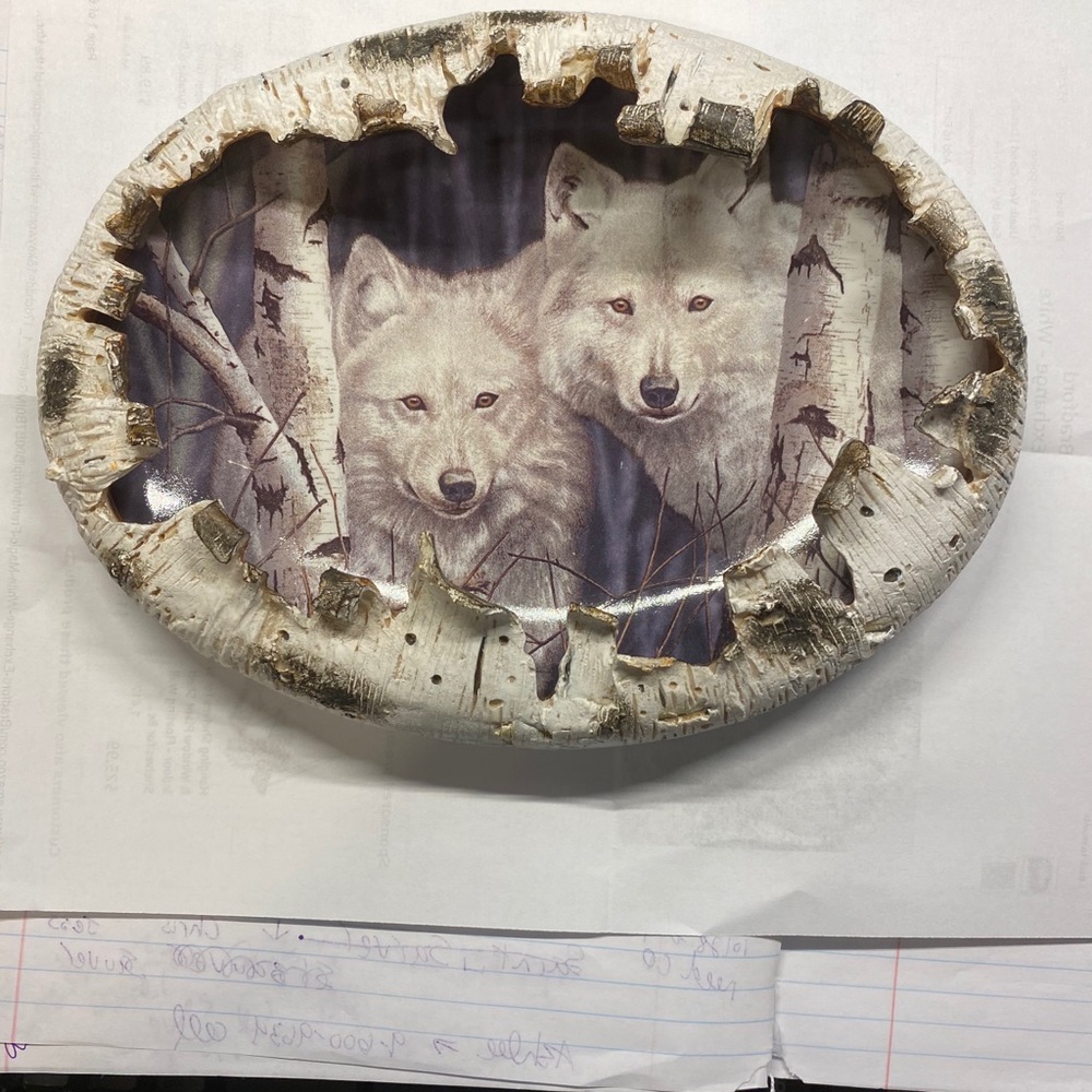 Bradford Exchange‎ White Magic Wolves Plate Rusty Frentner Spirits Forest